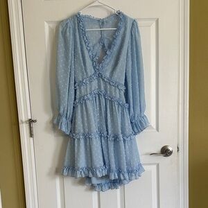 Saints Secrets Blue Dress with Ruffles -selfie Leslie dress